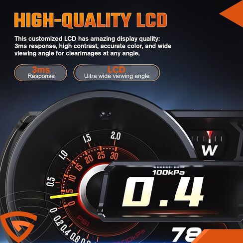 OBD2 Gauge Display with Speed, RPM, Fuel Consumption, Heads Up Display for Cars A590S, OBD+GPS (Reception Only Digital Speedometer with Gesture Control, Auto Light Sensing & Wide Compatibility in Kuwait