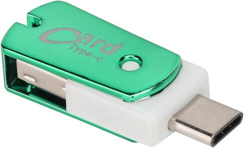 TF Mobile Phone Card Reader, Supports Direct TF Memory Card Reading for, TypeC High Speed 2 in 1 Reader, Small, Rotating, OTG (Green) in Kuwait