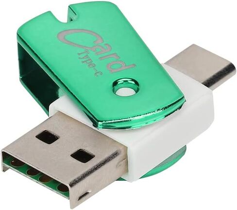 TF Mobile Phone Card Reader, Supports Direct TF Memory Card Reading for, TypeC High Speed 2 in 1 Reader, Small, Rotating, OTG (Green) in Kuwait