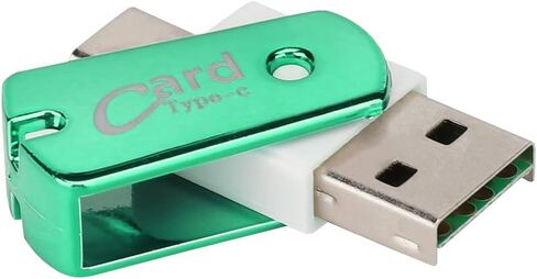 TF Mobile Phone Card Reader, Supports Direct TF Memory Card Reading for, TypeC High Speed 2 in 1 Reader, Small, Rotating, OTG (Green) in Kuwait