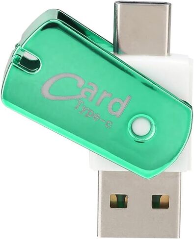 TF Mobile Phone Card Reader, Supports Direct TF Memory Card Reading for, TypeC High Speed 2 in 1 Reader, Small, Rotating, OTG (Green) in Kuwait
