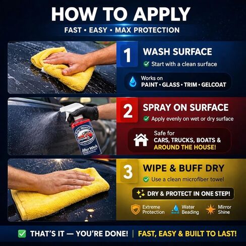 Sully’s After Wash Ceramic Spray Coating – SiO2 Quick Detailer – High Gloss, Water Beading & Hydrophobic Protection – Streak-Free Spray Sealant for Cars, Trucks & RVs – 16 oz in Kuwait