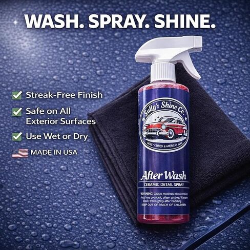 Sully’s After Wash Ceramic Spray Coating – SiO2 Quick Detailer – High Gloss, Water Beading & Hydrophobic Protection – Streak-Free Spray Sealant for Cars, Trucks & RVs – 16 oz in Kuwait