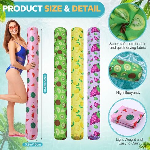 4 مجموعات من شعيرية حمام السباحة الكبيرة للبالغين، 55 بوصة من القماش القابل للنفخ المغطى بمعكرونة السباحة العائمة المنفجرة للسباحة للبالغين في العطلات الصيفية وحفلات حمام السباحة على الشاطئ in Kuwait
