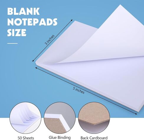 Thboxes 10 Pack Note Pads, 3"x 5" Writing Pads Scratch Pad 50 Sheets per Pad Small Memo Pad Server Notepad Blank Notepads for Nurse Gifts Office School Home To Do Lists Grocery List in Kuwait