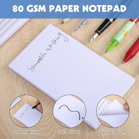 Thboxes 10 Pack Note Pads, 3"x 5" Writing Pads Scratch Pad 50 Sheets per Pad Small Memo Pad Server Notepad Blank Notepads for Nurse Gifts Office School Home To Do Lists Grocery List in Kuwait