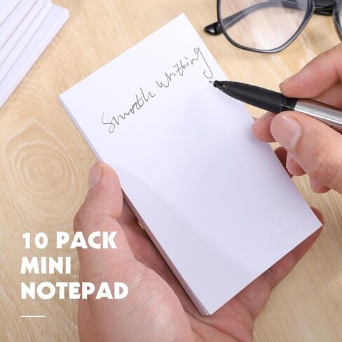 Thboxes 10 Pack Note Pads, 3"x 5" Writing Pads Scratch Pad 50 Sheets per Pad Small Memo Pad Server Notepad Blank Notepads for Nurse Gifts Office School Home To Do Lists Grocery List in Kuwait