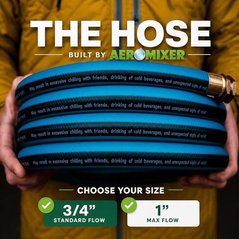 Aeromixer THE HOSE - خرطوم حديقة 1 بوصة بطول 50 قدمًا مع مجموعة محول لـ 3/4 حنفية، خراطيم حديقة تجارية بدون ربط، خراطيم مياه صناعية شديدة التحمل للأماكن الخارجية، أداة سقي عالية الضغط 650 رطل لكل بوصة مربعة in Kuwait