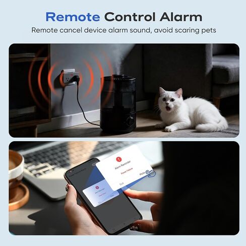 Power Failure Alarm WiFi, Newest Smart Power Outage Alarm with App Remote Cancel Device Alert & Custom Alert Time, 2 Sockets Home Power Loss Alarm for Freezer, GFCI Trips, Sump Pump, Pet Feeder in Kuwait