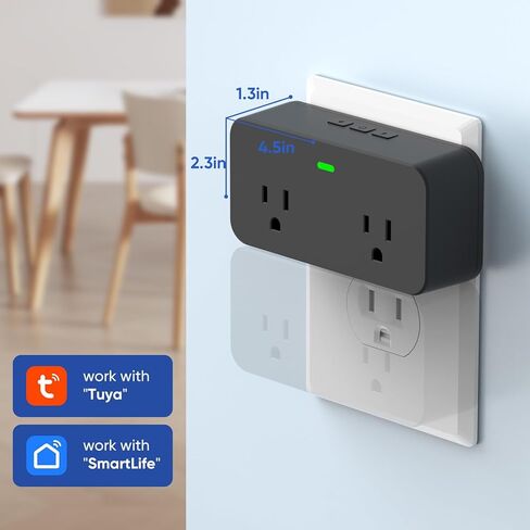 Power Failure Alarm WiFi, Newest Smart Power Outage Alarm with App Remote Cancel Device Alert & Custom Alert Time, 2 Sockets Home Power Loss Alarm for Freezer, GFCI Trips, Sump Pump, Pet Feeder in Kuwait