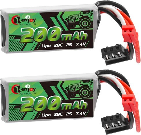 3 قطعة بطارية ليبو 7.4 فولت 2S 20C 200 مللي أمبير بطارية ليثيوم قابلة للشحن مع قابس PH2.0 لشاحنات السيارات RC المحورية SCX30 in Kuwait