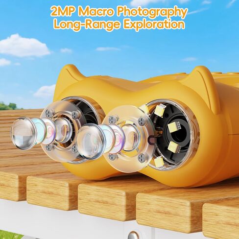 2 in 1 Kids Telescope Microscope, 1000X Digital Microscope, Portable Telescopes for Kids, 4K Discovery Microscope, Handheld Microscope STEM Gift for 3-12 Years Boys Girls（Yellow） in Kuwait