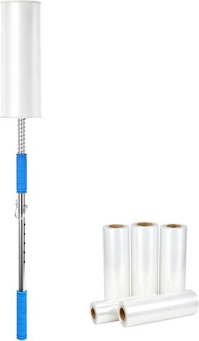 Stretch Film Dispenser Pole Holder, 48 Inch Heavy Duty Long Handle Stretch Wrap Dispenser, Fit Width 12" to 24" Rolls with 2" to 3" Core, for Industrial Grade and Packaging (Film Not Included) in Saudi Arabia