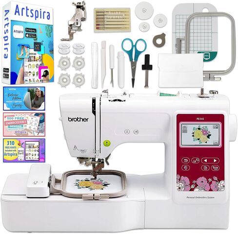 Brother PE545 4" x 4" Embroidery Machine with with 250+ Accessories including 40 Spools of Embroidery Theads in Kuwait