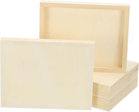 PATIKIL 8 x 8 Inch Wood Canvas Panels, 8pcs Unfinished Wooden Frame Square Art Board for Crafts Oil Paint Pouring Acrylics Painting DIY in Kuwait