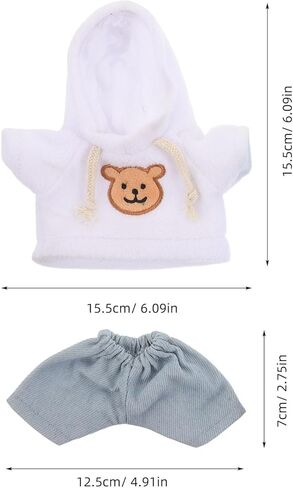 Garneck 4pcs Plush Toy Clothes Set: Hoodie Denim Pants for 8 Inch Stuffed Bears - DIY Bear Clothes Kit for Plushies Stuffed Animal Outfits - Doll Dress Up Accessories in Kuwait