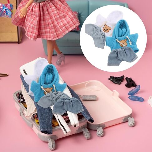 Garneck 4pcs Plush Toy Clothes Set: Hoodie Denim Pants for 8 Inch Stuffed Bears - DIY Bear Clothes Kit for Plushies Stuffed Animal Outfits - Doll Dress Up Accessories in Kuwait