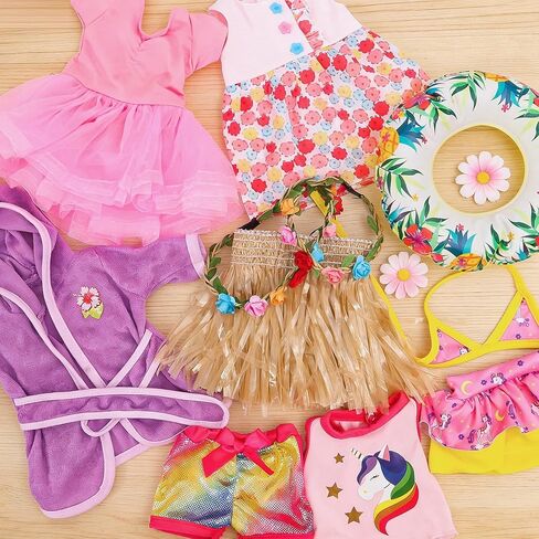 Bear Clothes with 1 Pcs Bear, Stuffed Animal Clothes Plush Doll Small Animal Garment Suit Dolls Accessories DIY Toy Gift in Kuwait