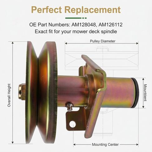 AM128048 AM126112 Spindle Assembly Fit J'-OHN D'-eere LT155 LT133 LT150 LT160 LT166 LT180 Lawn Tractor 2 Pack in Kuwait