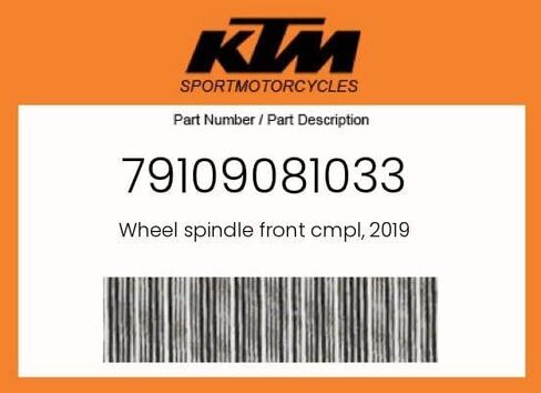 KTM OEM Front Axle WHEEL SPIN.FR. CPL. D=22 15 Compatible with KTM 250/350/450 SX-F/XC-F/250 SX/250/300 XC 2015-2026/150/250/300 XC-W 2017-2026/300 SX 2023-2026 - 79109081033 in Kuwait