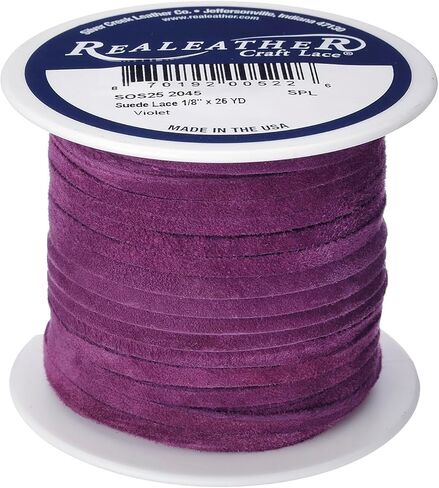 Realeather Suede Lace Spool, 1/8" x 25 yd, Violet in Kuwait
