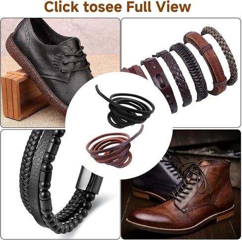 Flat Genuine Leather Cord 3MM Real Leather Strip Braiding String Tan & Black 10FT Total Jewelry Making Bracelets Necklaces Shoe Laces DIY Crafts in Kuwait