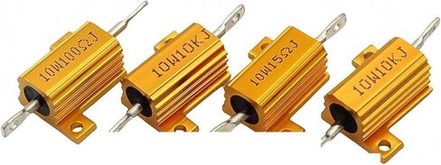 1pcs RX24-10W Golden Aluminum Current Limiting Resistors 0.1~10K 0.5 1 2 3 5 8 10 20 100 150 200 300 500 1K 5K Ohms(10W 300 ohm 1pcs) in Kuwait