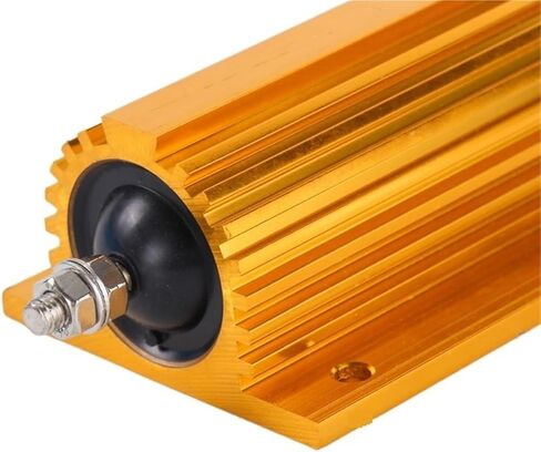 Power Yellow Aluminum Shell Resistor Rx24-5W10W20W30W50W Current Limiting Pre-Charge Load Metal Discharge Decoding Resistor 1,5,6,8,10,12,20,30,50,100 Ohm 1(50 Watts,120 Ohm) in Kuwait