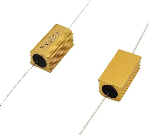 1pcs Gold Aluminum Housed Resistors RX24-5W 0.1R 1R 2 3 4 5 6 8 10 20 47 100 150 200 300 470 Ohm 1K Ohm 10K 100K Ohms(5W 0.3 ohm 1pcs) in Kuwait