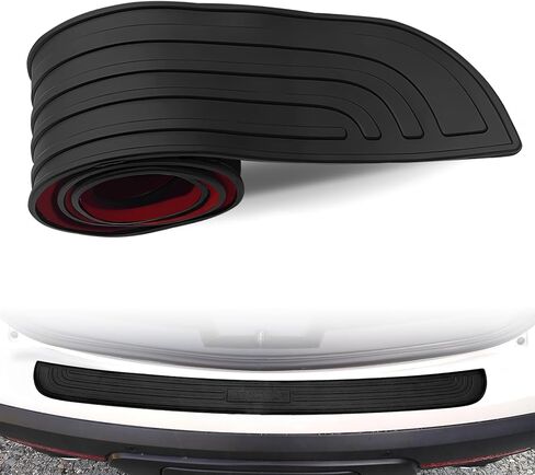 Car Rear Bumper Protector Guard - 35" x 2.8" Anti-Scratch Edge Trim, Rubber Anti-Collision Strip for Trunk Lip, Universal Exterior Automotive Accessory (Black/Sport) in Kuwait