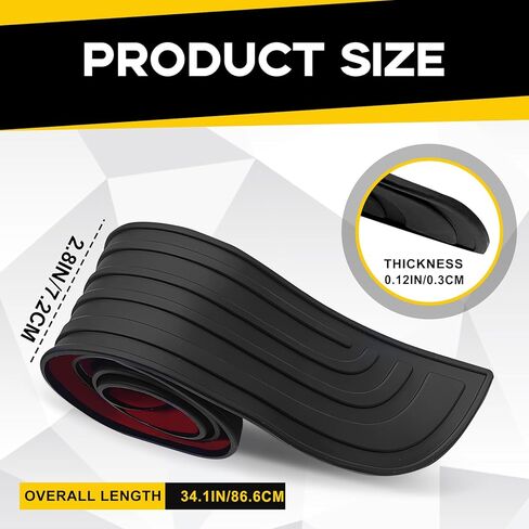 Car Rear Bumper Protector Guard - 35" x 2.8" Anti-Scratch Edge Trim, Rubber Anti-Collision Strip for Trunk Lip, Universal Exterior Automotive Accessory (Black/Sport) in Kuwait