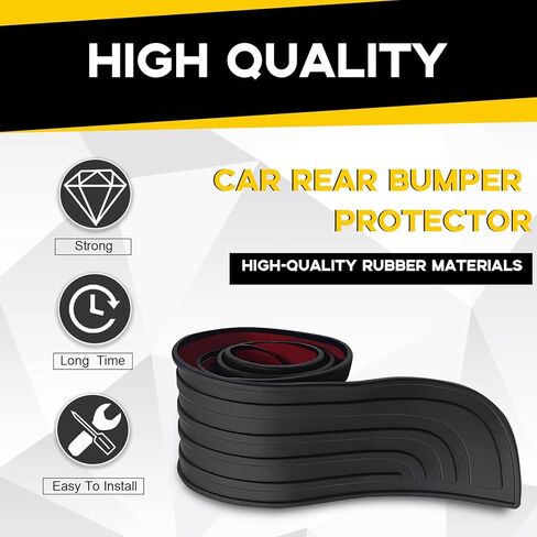 Car Rear Bumper Protector Guard - 35" x 2.8" Anti-Scratch Edge Trim, Rubber Anti-Collision Strip for Trunk Lip, Universal Exterior Automotive Accessory (Black/Sport) in Kuwait