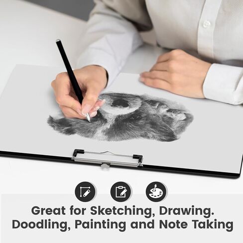 لوحة كتابة كبيرة جدًا مقاس 11 × 17، ولوحات رسم بلاستيكية سوداء، ولوحة مشبك أفقية، وتخطيط أفقي. مناسبة للألوان المائية والرسم والرسم. توريد الفن والصياغة in Kuwait