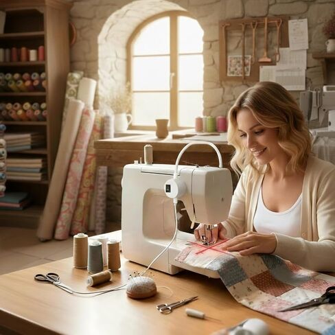Magnetic Positioning Quilting Light with Crosshair – Hands-Free Adjustable Red Laser Seam Guide for Sewing Machine Straight Stitch. Plug-in for Quilting, Miter Saw & Heat Press(Crosslight-Plug) in Kuwait