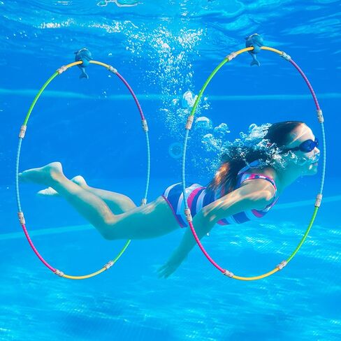 Fun Swimming Pool Toys for Kids - Diving Practice, Swim Thru Rings for Boys/Girls Ages 4-12 in Kuwait