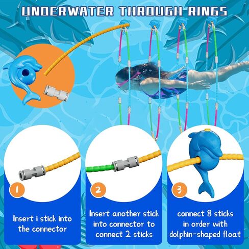 Fun Swimming Pool Toys for Kids - Diving Practice, Swim Thru Rings for Boys/Girls Ages 4-12 in Kuwait