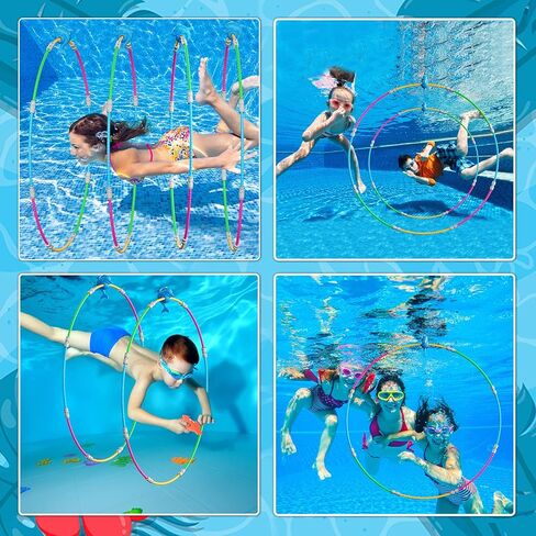 Fun Swimming Pool Toys for Kids - Diving Practice, Swim Thru Rings for Boys/Girls Ages 4-12 in Kuwait