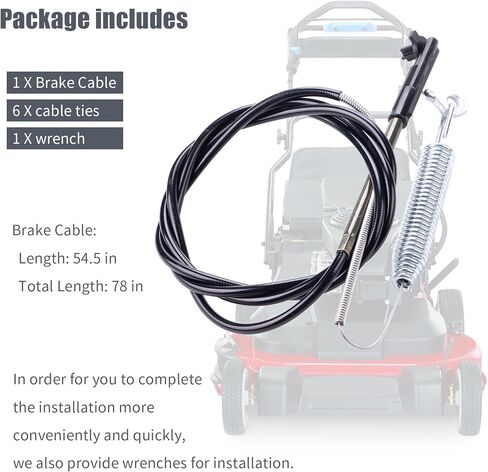 ORAEVY 133-1998 Brake Cable, Compatible with Toro Timemaster Lawnmower Blade Brake Cable ,fit 30" Toro Timemaster 21199 21200 Lawn Mower 20976 20978 21810 21811 in Kuwait