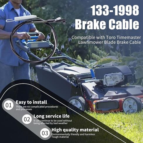 ORAEVY 133-1998 Brake Cable, Compatible with Toro Timemaster Lawnmower Blade Brake Cable ,fit 30" Toro Timemaster 21199 21200 Lawn Mower 20976 20978 21810 21811 in Kuwait