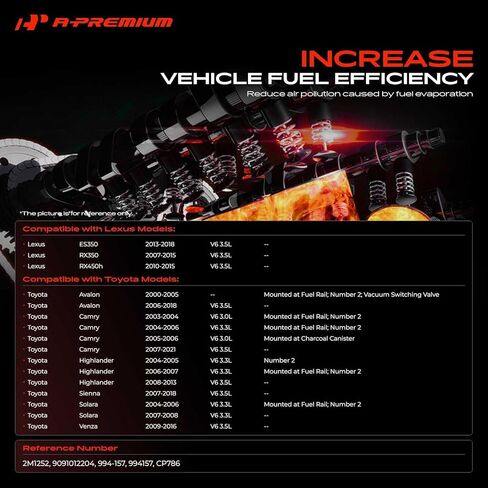 A-Premium Vacuum Switching Valve Compatible with Toyota Camry 2003-2021, Highlander 2004-2013, Sienna 2007-2018, Avalon 2000-2018, Venza 2009-2016, Solara 2004-2008 & Lexus RX350, RX450h, ES350 in Kuwait