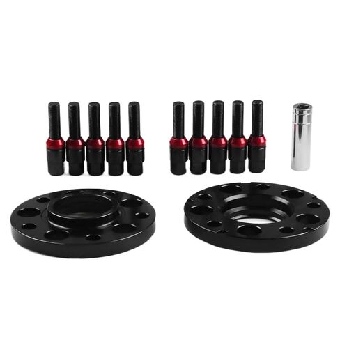 Wheel Spacer 15mm 5x120mm 72.56mm Hubcentric M14x1.25 Tapered Bolts Compatible with F Series F10 F12 F13 F01 F02 F30(Red Bolts) in Kuwait