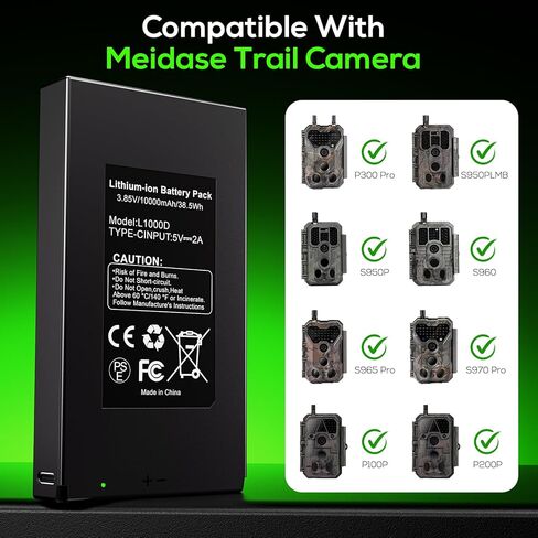 2 Pack Upgraded 10000mAh Battery Pack for GardePro Trail Camera, Rechargeable Lithium Battery for GardePro Trail E6P, E6PCF, E6PMB, E8P, E8PWF, E8PMB, X60P, X60PMB in Saudi Arabia