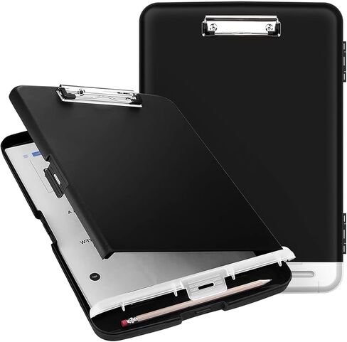 Clipboard with Storage, Heavy Duty Plastic Storage Clipboard with Low Profile Clip,Organization Box with Pen Holder and A4 Legal Paper Folder, Teacher Must Haves, Office Supplies in Kuwait