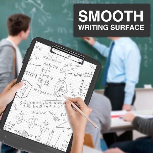 Clipboard with Storage, Heavy Duty Plastic Storage Clipboard with Low Profile Clip,Organization Box with Pen Holder and A4 Legal Paper Folder, Teacher Must Haves, Office Supplies in Kuwait