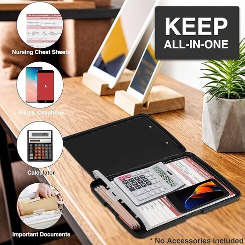 Clipboard with Storage, Heavy Duty Plastic Storage Clipboard with Low Profile Clip,Organization Box with Pen Holder and A4 Legal Paper Folder, Teacher Must Haves, Office Supplies in Kuwait