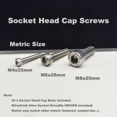 30 قطع M8x25mm 304 الفولاذ المقاوم للصدأ متري عرافة المقبس الترباس غطاء رئيس مسامير المعظم، كامل الخيوط in Kuwait