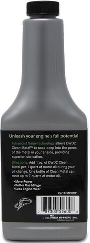 بلسم DWD2 Clean Metal™ - مادة مضافة لزيت المحرك، ومخفض الاحتكاك 7 أونصة. | مادة مضافة لزيت المحرك | تكنولوجيا النانو | خفض الحرارة والاحتكاك | تعزيز أداء المحرك | زيادة الاقتصاد في استهلاك الوقود in Kuwait