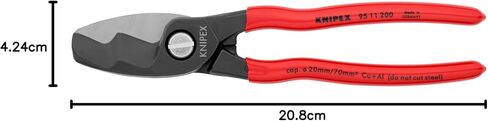 KNIPEX Tools - Cable Shears, Twin Cutting Edge (9511200), 8 inches in Saudi Arabia