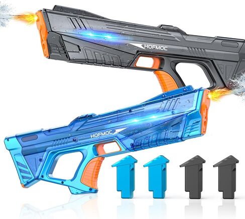 Electric Water Guns for Adults and Kids, 2-Pack Water Blaster for Outdoor Pool Toys, IPX6 Waterproof Squirt Gun, Comes with 4 Batteries, Summer Toys for Beach & Backyard in Kuwait