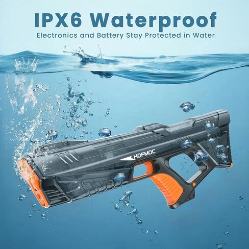 Electric Water Guns for Adults and Kids, 2-Pack Water Blaster for Outdoor Pool Toys, IPX6 Waterproof Squirt Gun, Comes with 4 Batteries, Summer Toys for Beach & Backyard in Kuwait
